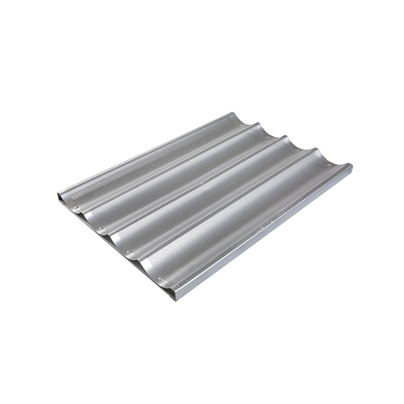 Aluminium perforeret baguette pan til fransk brød 4-loaf